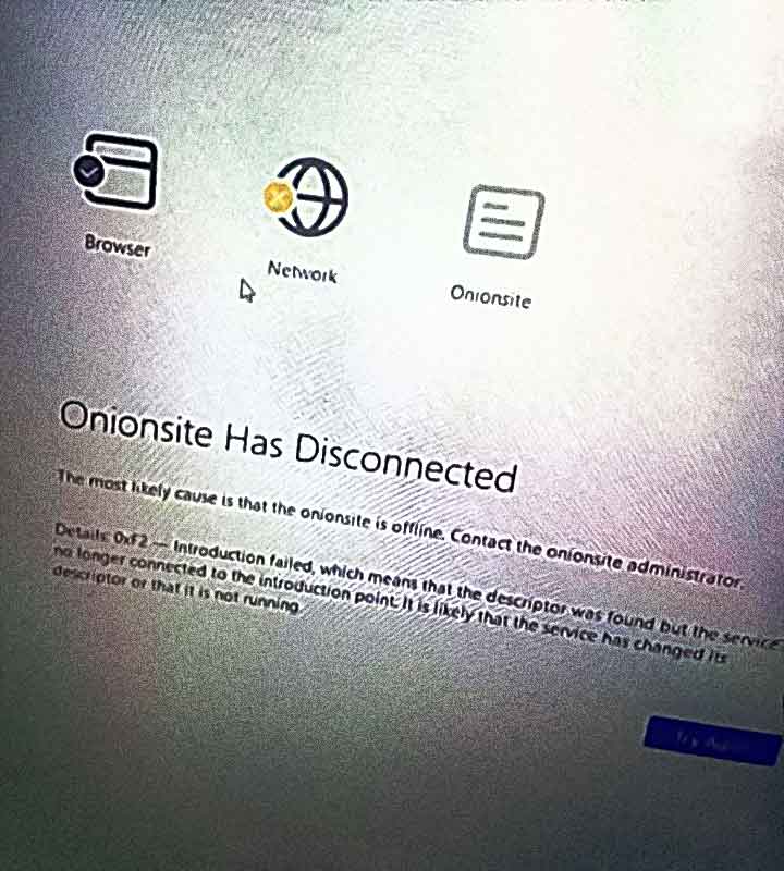 onionsite deconnecte