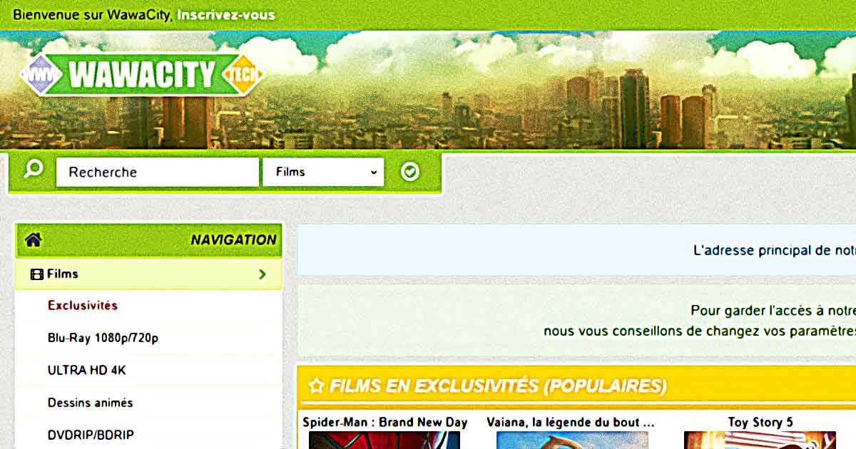 wawacity impression ecran homepage