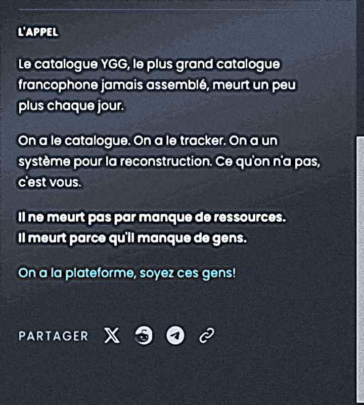 yggreborn appel page accueil