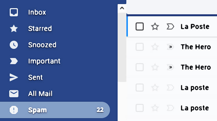 boite a spams sous gmail