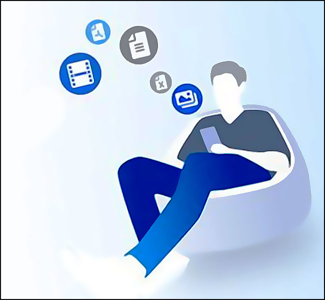 logo homme envoie fichiers sur son telephone