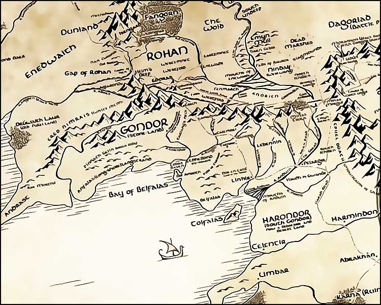 carte de la terre du milieu beleriand