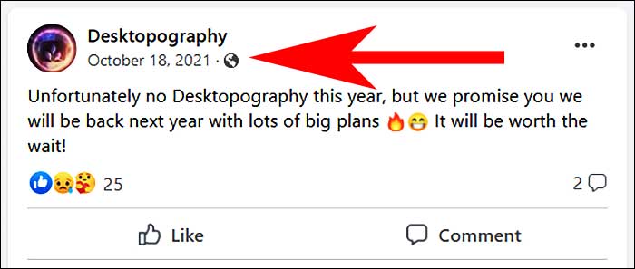 dernier post de desktopography sur facebook