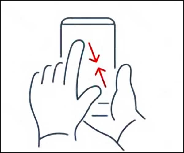 Pincer pour zoomer sur un téléphone