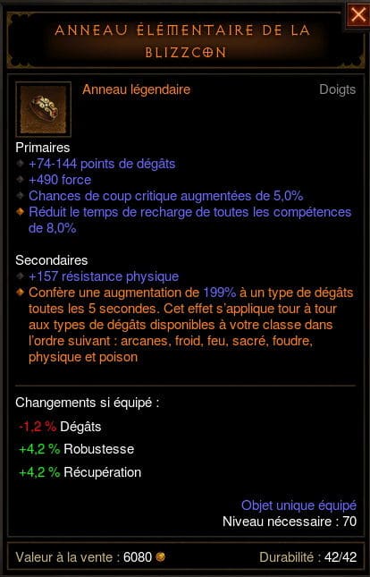 L'anneau élémentaire de la blizzcon