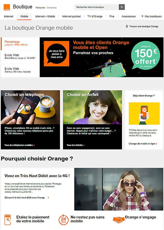 boutique orange mobile