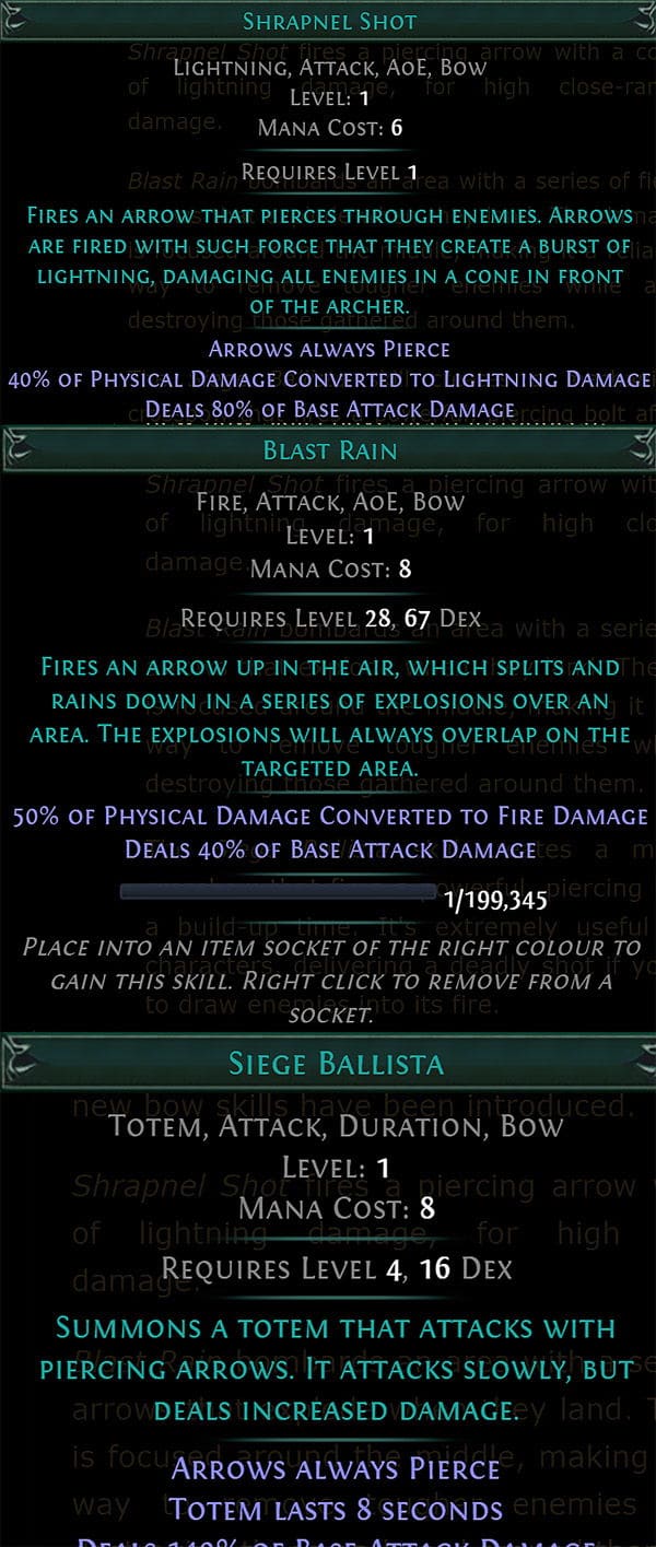 skills arc poe