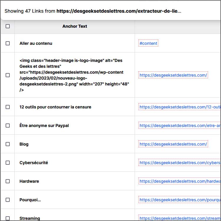 links extractor by extractori outil internet gratuit extraction de liens