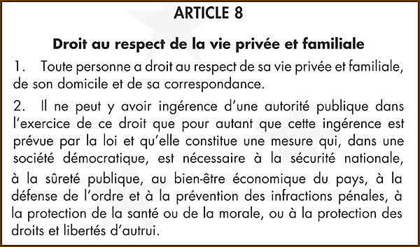 article 8 de la cedh