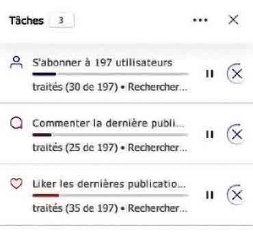 Combin tâches en cours