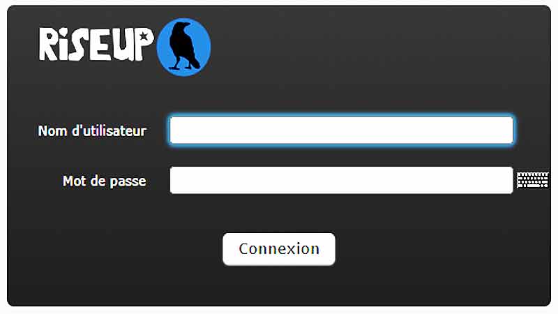 Connexion au webmail Riseup