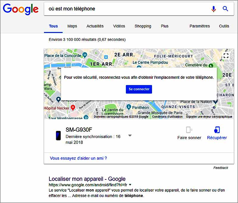 localiser mon appareil google 1