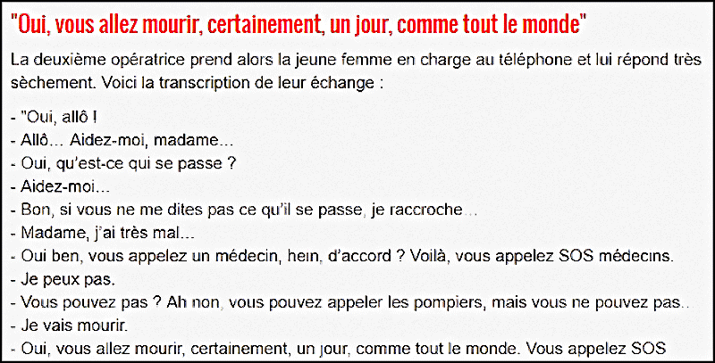 opératrice téléphonique du samu mai 2018