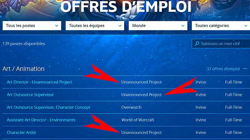 Offres d'emploi Blizzard pour Diablo 4