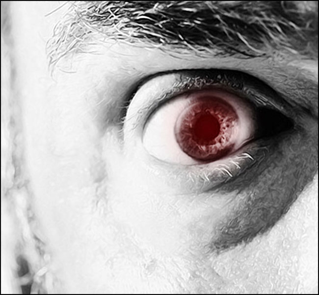 un homme voit rouge (colère, jalousie)