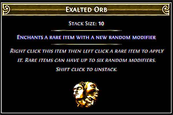 Un orbe exalté dans POE