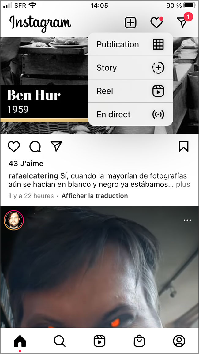creer un nouveau contenu sur instagram
