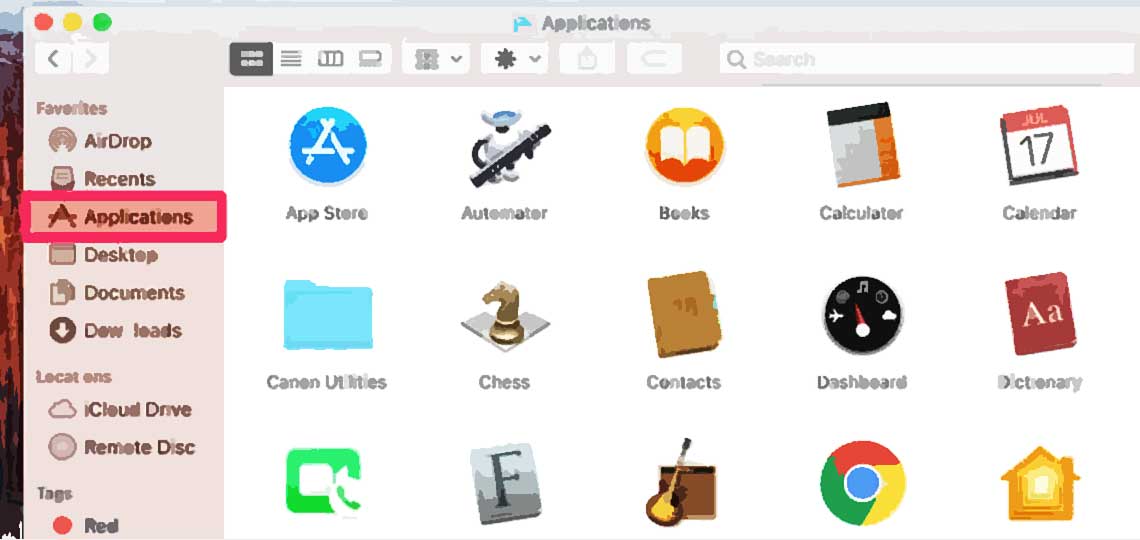 menu applications mac