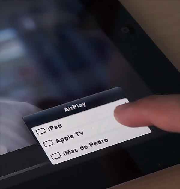 Réglages AirPlay de l'application air video hd
