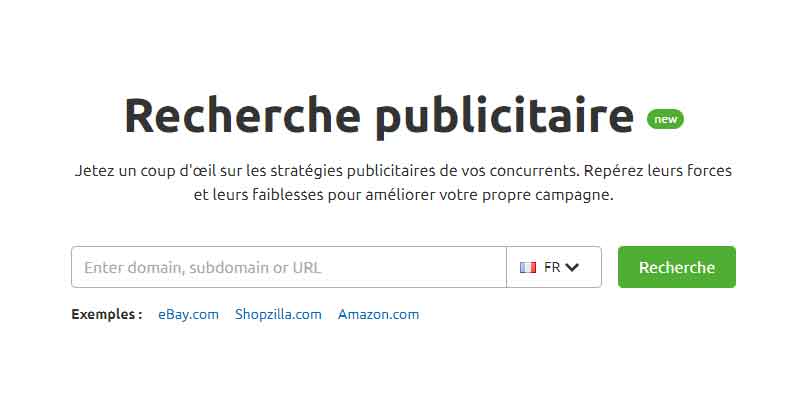 Semrush : recherche publicitaire
