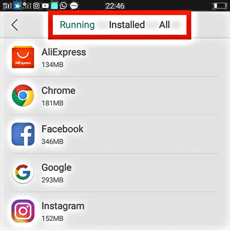 "Application management" sur Android