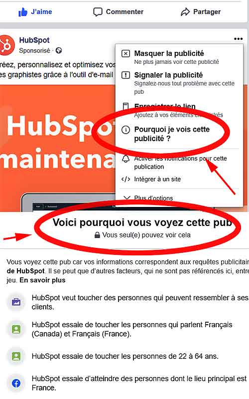 Pourquoi je vois cette pub ?