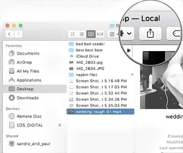 Utiliser Airdrop sur votre Mac en utilisant la feuille de partage