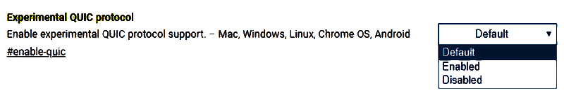 Experimental QUIC protocol