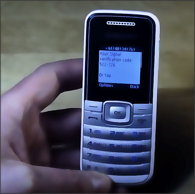 Code de vérification Signal