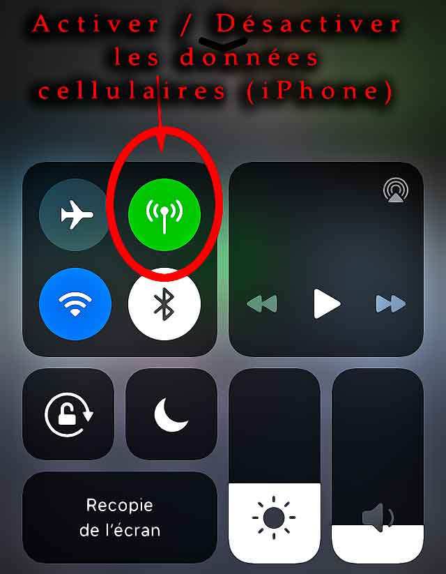 Activer désactiver les données cellulaires sur iPhone