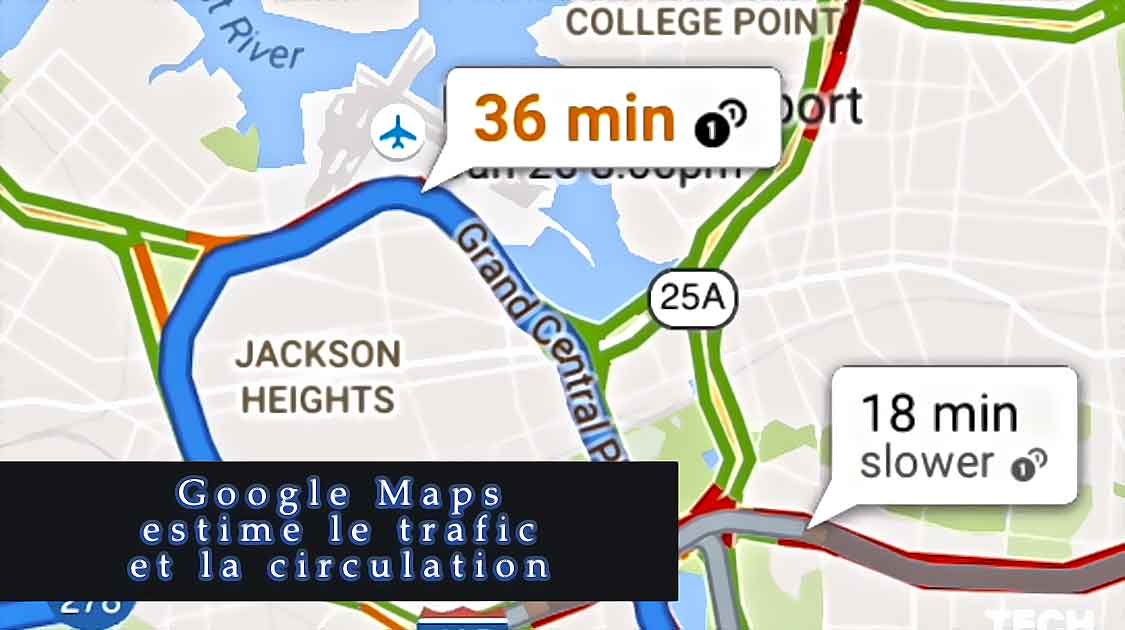 googlemaps estime trafic et circulation