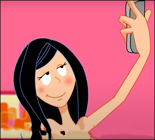 Une fille se prend en selfie pour un sexto