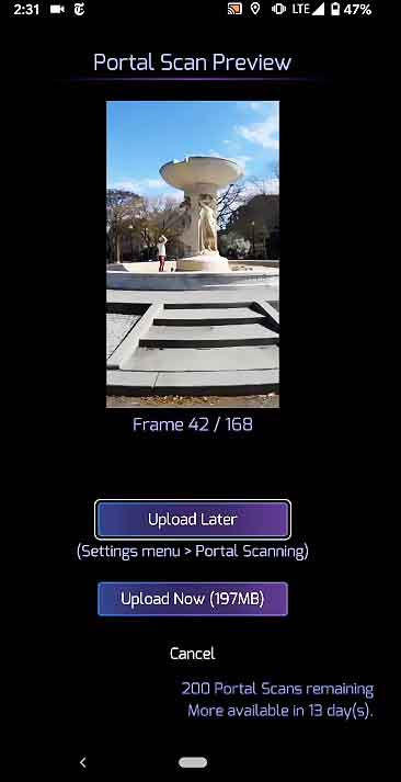 Dans Ingress, uploader le portail que vous venez de découvrir et de prendre en vidéo