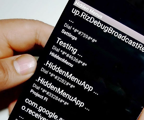 Menu caché sur un Android