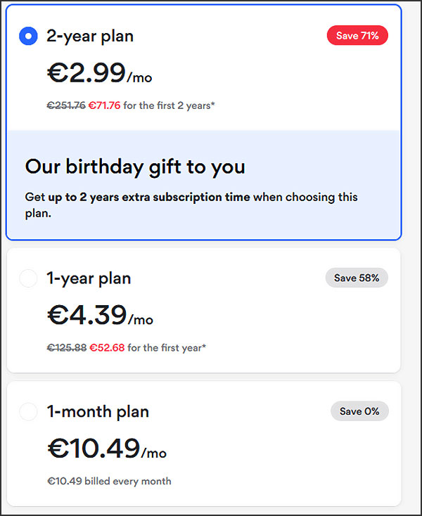 prix de nordvpn