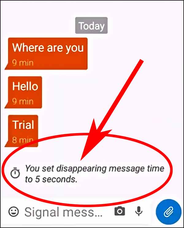 Signal messagerie sécurisée (durée de vie des messages)
