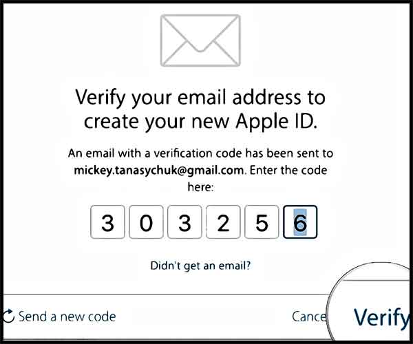 Vérification de votre adresse Email par Apple