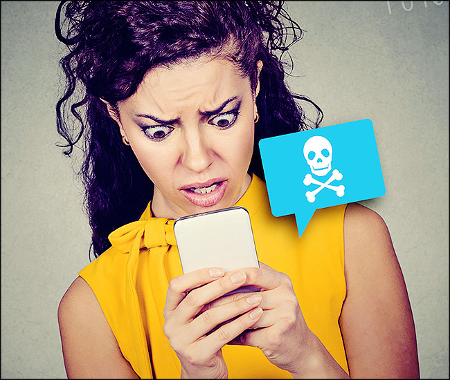 un téléphone piraté et hacké