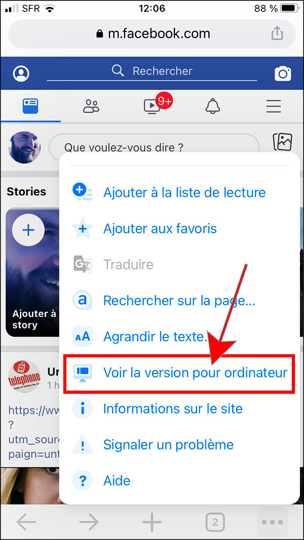facebook voir la version pour ordinateur