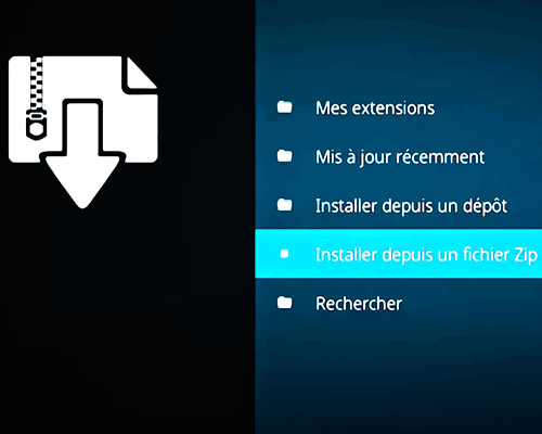Installer un add-on Kodi à partir d’un fichier zip