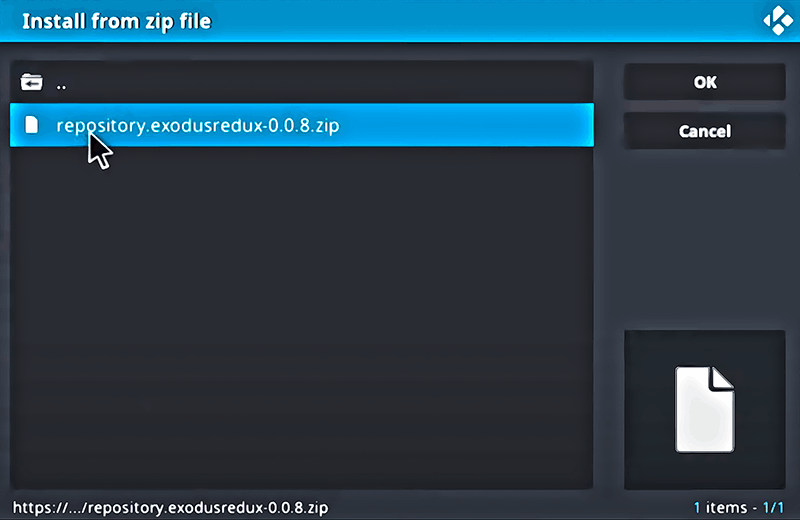 Kodi Exodus Fichier zip