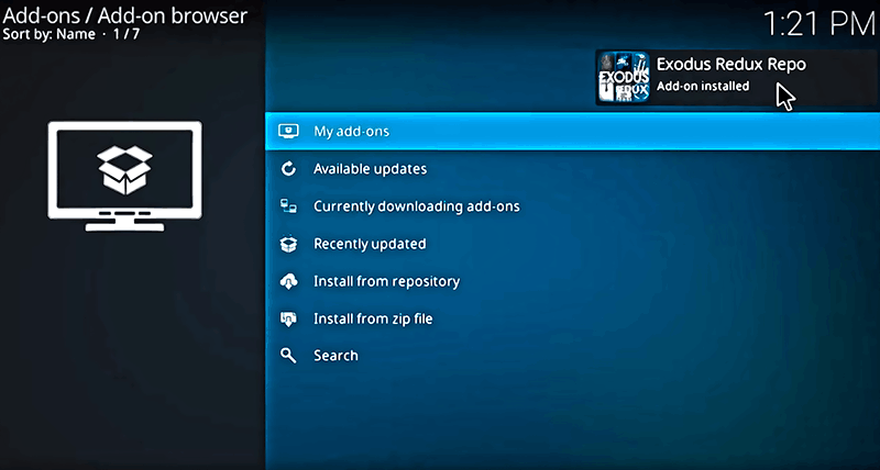 Kodi Exodus My Add-ons