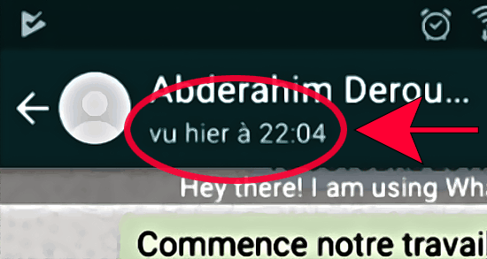 whatsapp vu la dernière fois
