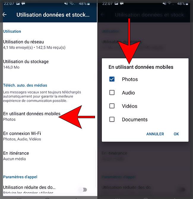 Désactivez les téléchargements automatiques