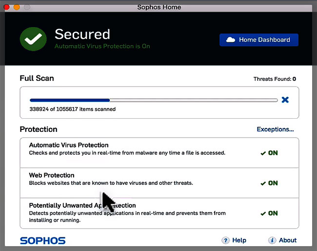 Antivirus Sophos sur Mac
