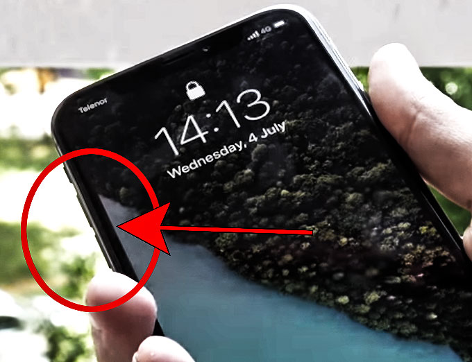Boutons de volume sur l'iPhone X