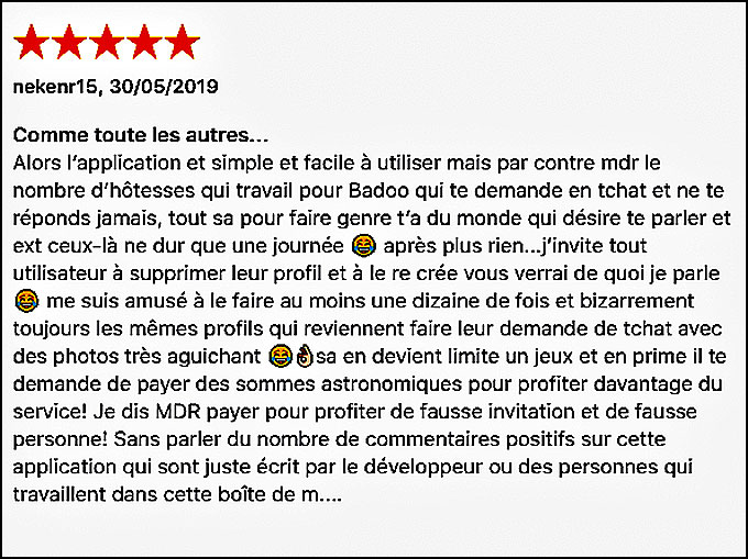 Critique de Badoo