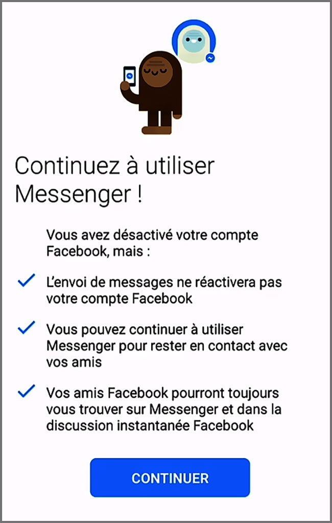 Désactiver Facebook mais pas Messenger