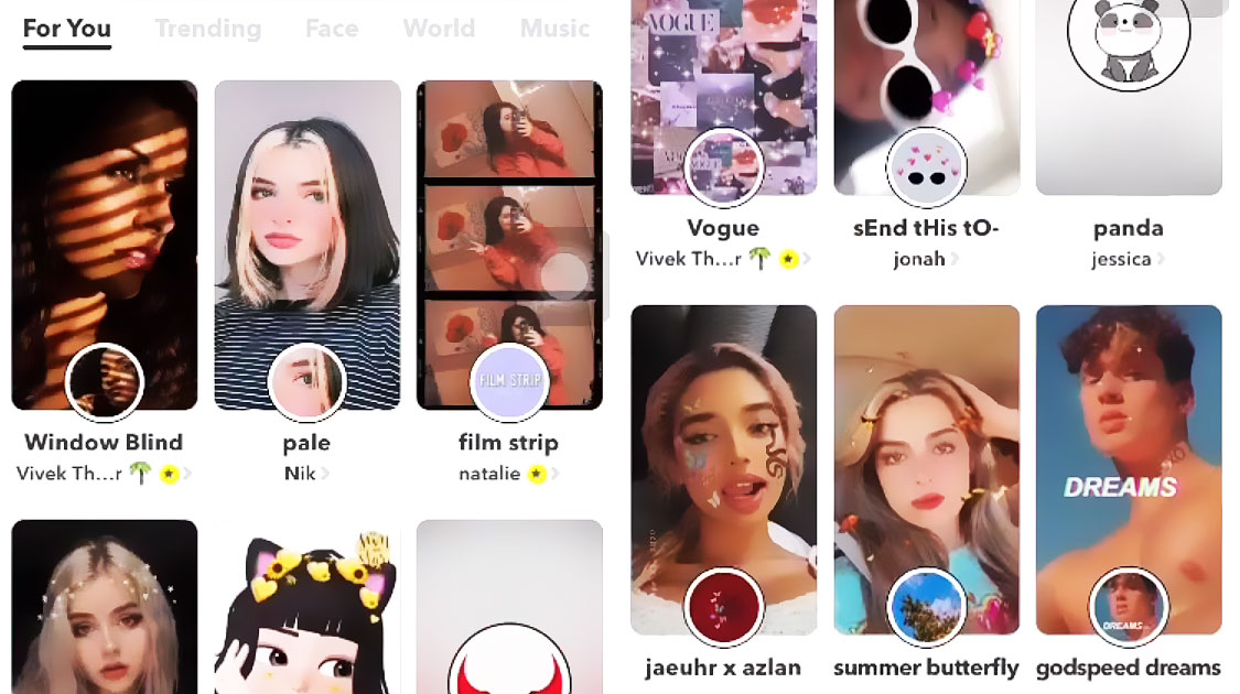 filtres snapchat
