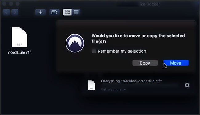 Nordlocker : glisser pour crypter